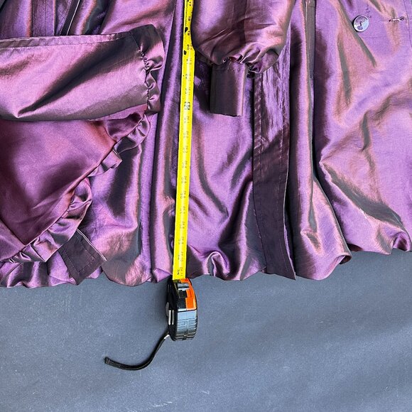 COFFEESHOP NYC Iridescent Purple Trench Coat Belted Jacket Size M - Picture 4 of 5